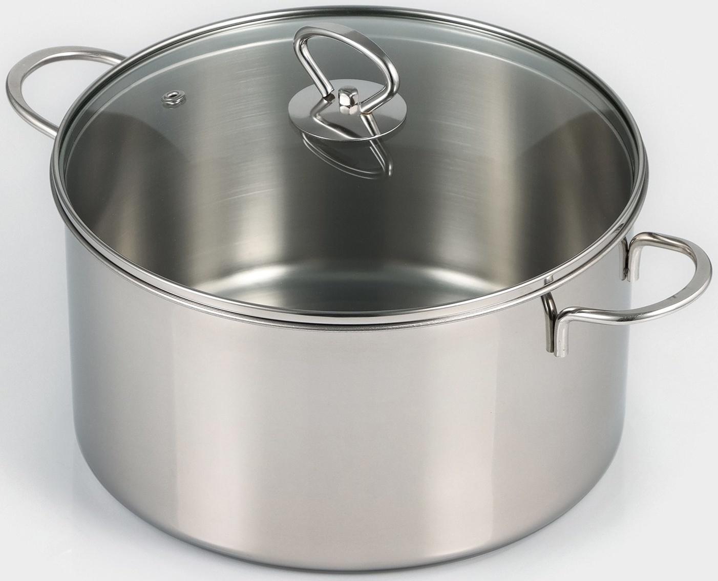 Кастрюля из нержавеющей стали «Грейт», 5,7 л, с крышкой, индукция