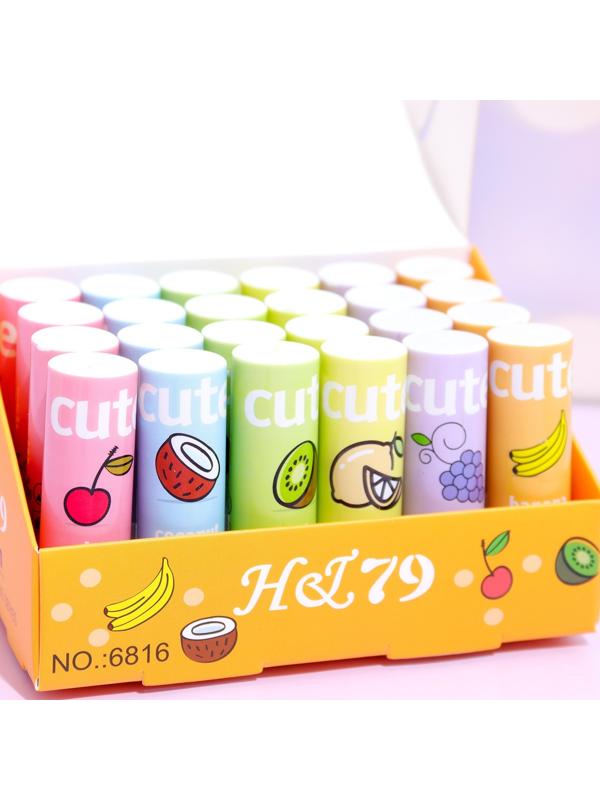 Бальзам для губ фруктовый, микс цветов и ароматов