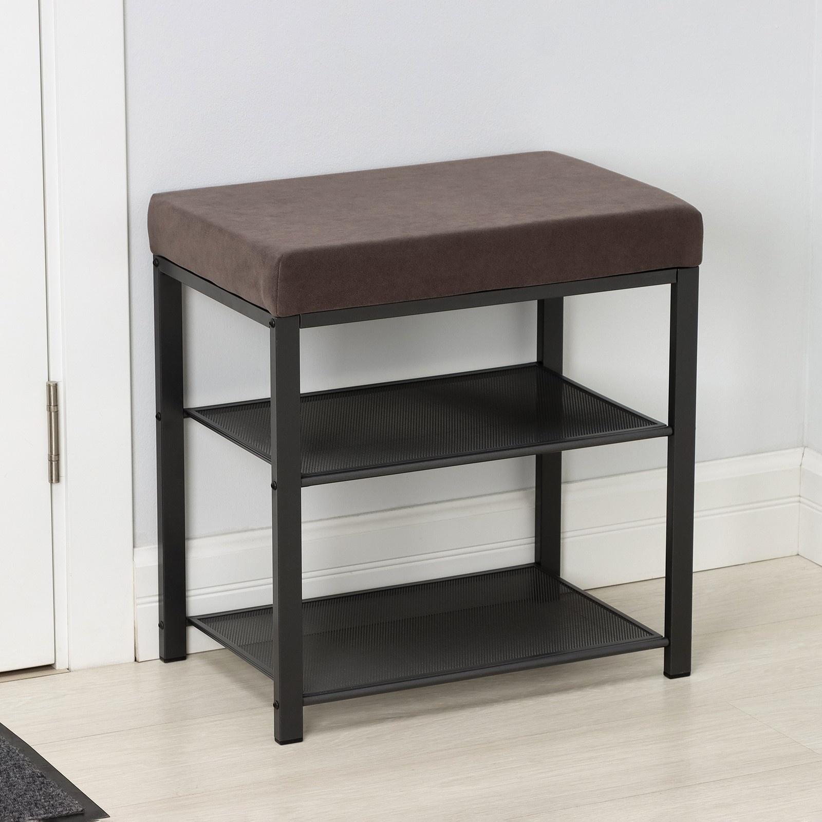 Банкетка «Торонто 13S», 47×30×49 см, цвет каркаса графит, цвет сиденья серый