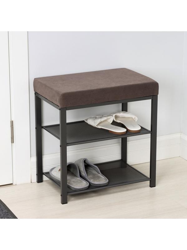 Банкетка «Торонто 13S», 47×30×49 см, цвет каркаса графит, цвет сиденья серый