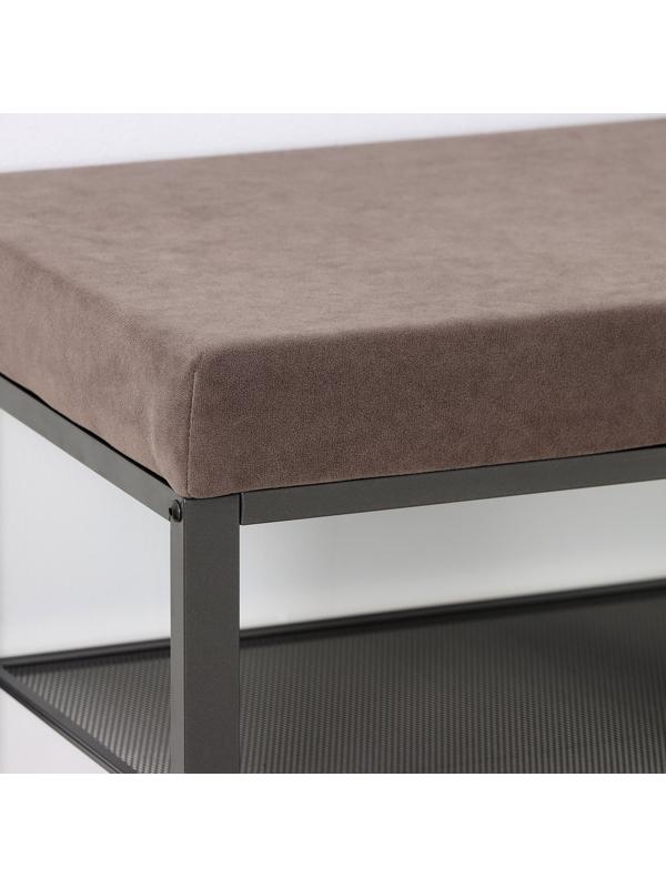 Банкетка «Торонто 13S», 47×30×49 см, цвет каркаса графит, цвет сиденья серый