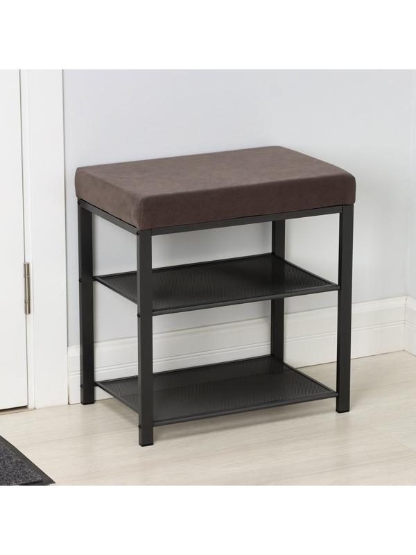 Банкетка «Торонто 13S», 47×30×49 см, цвет каркаса графит, цвет сиденья серый