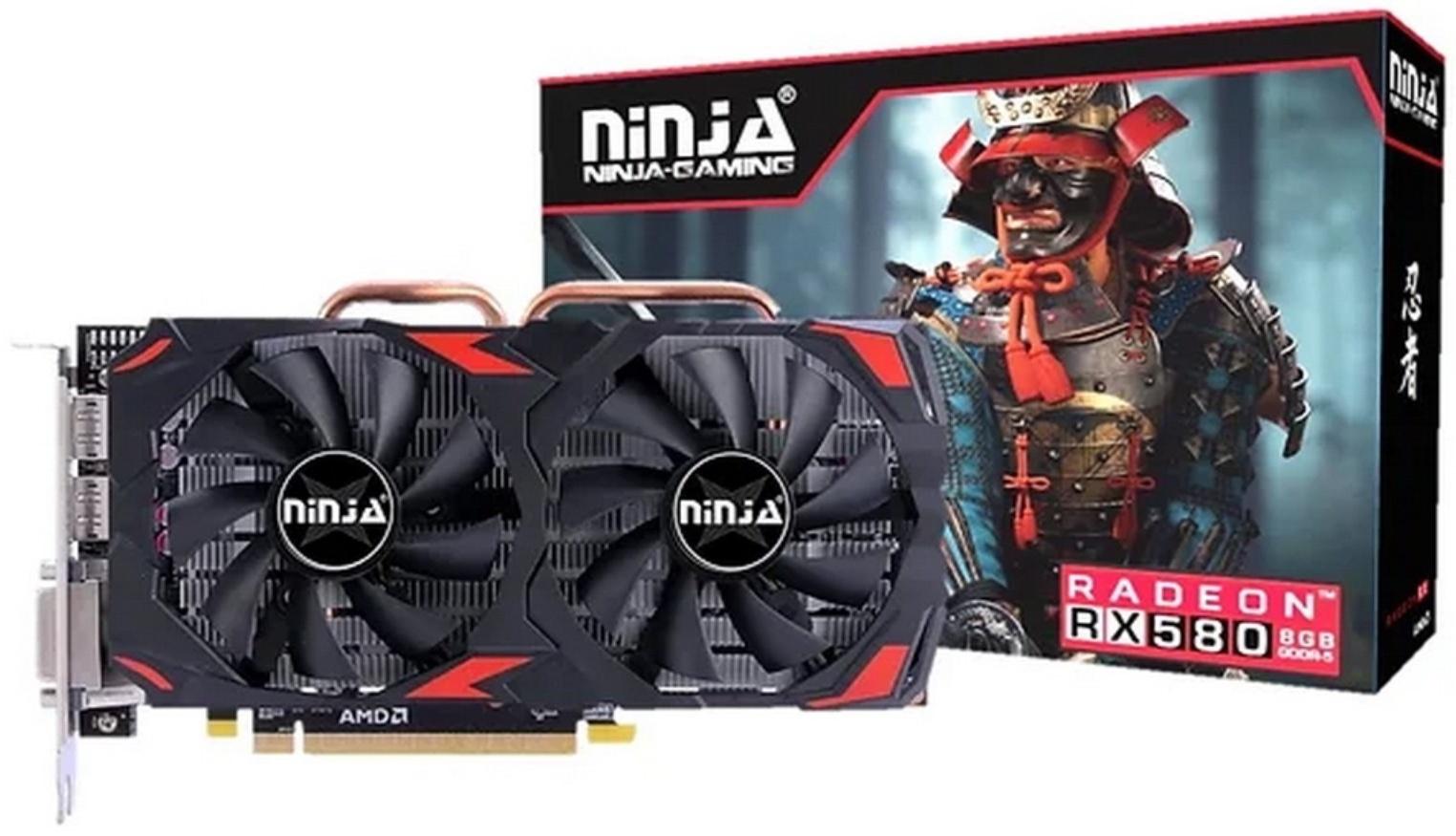 Видеокарта Ninja RX580, 8Гб, 256bit, GDDR5, DVI, HDMI, DP, HDCP