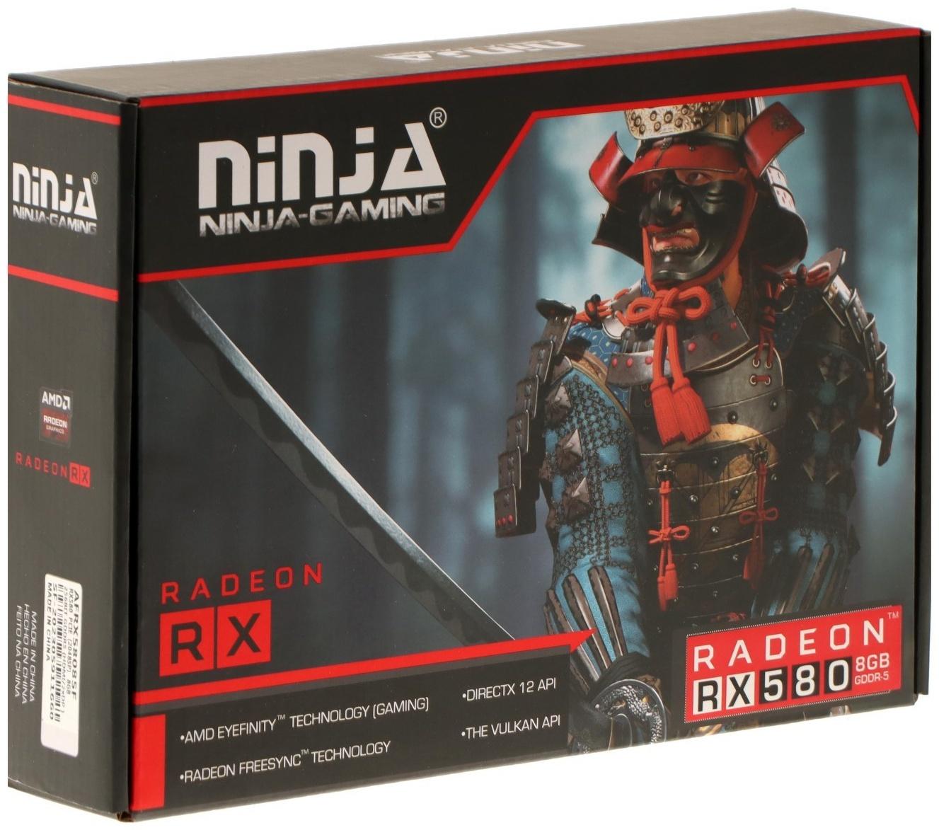 Видеокарта Ninja RX580, 8Гб, 256bit, GDDR5, DVI, HDMI, DP, HDCP