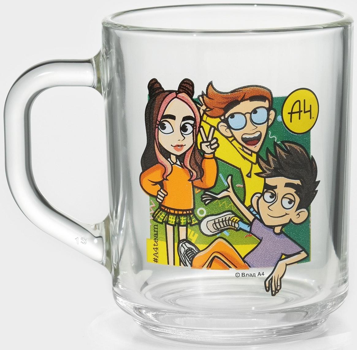 Кружка детская стеклянная «Влад А4. Влад и компания», 230 мл