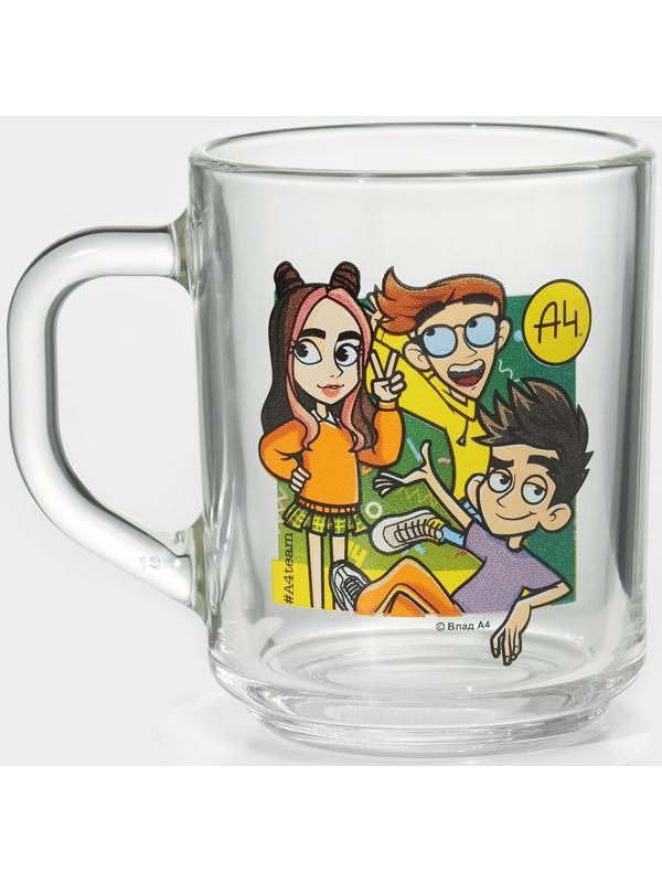 Кружка детская стеклянная «Влад А4. Влад и компания», 230 мл