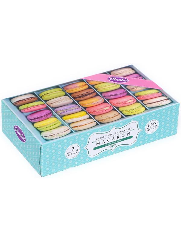 Салфетки бумажные в коробке Plushe, 2 слоя, 100 листов