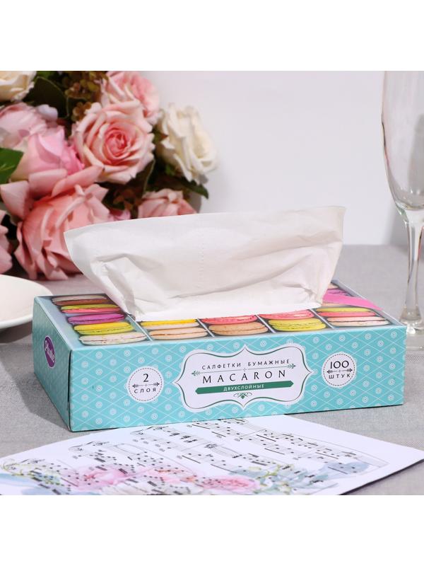 Салфетки бумажные в коробке Plushe, 2 слоя, 100 листов