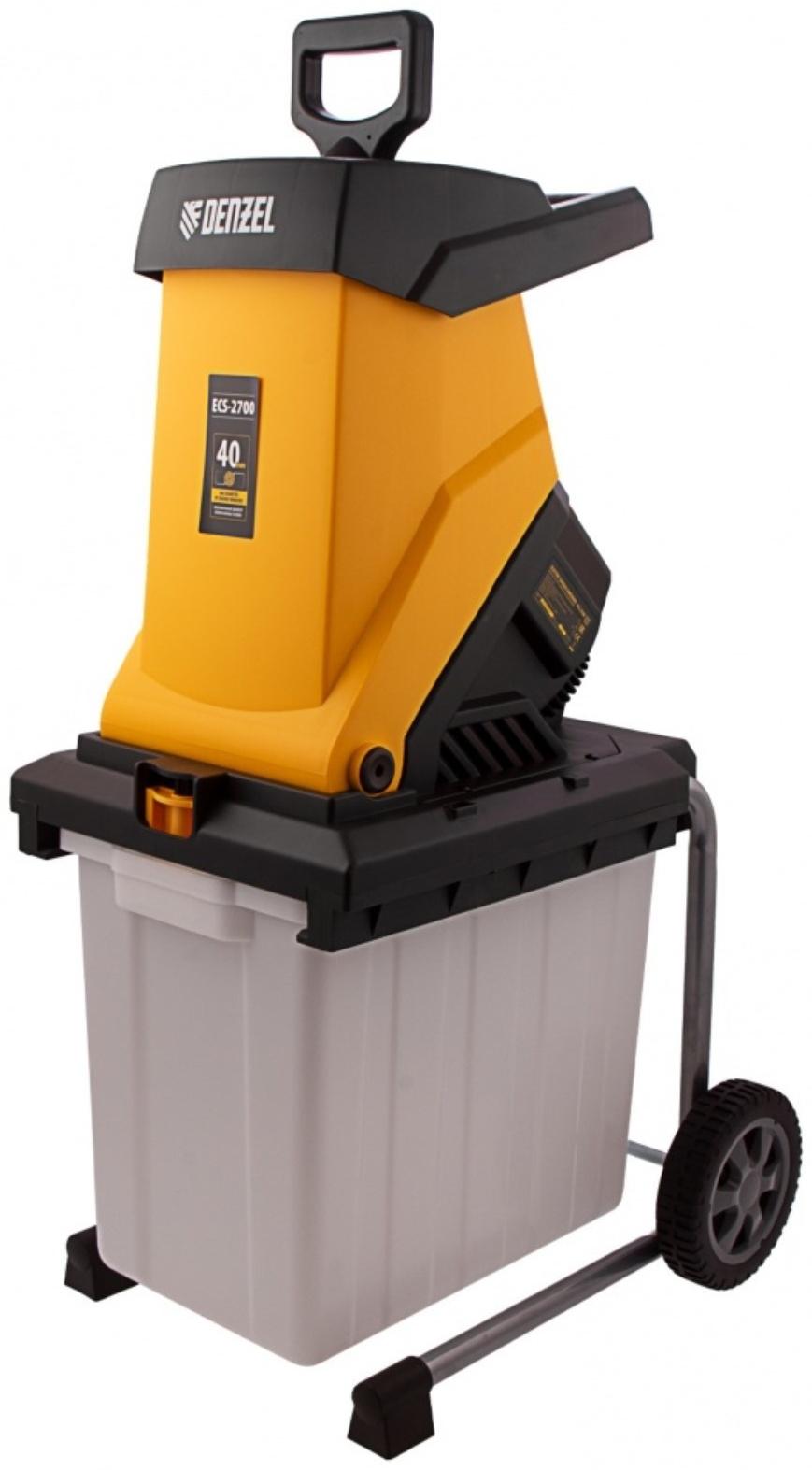 Измельчитель садовый электрический Denzel ECS-2700 59702, 2700 Вт, max d=40 мм