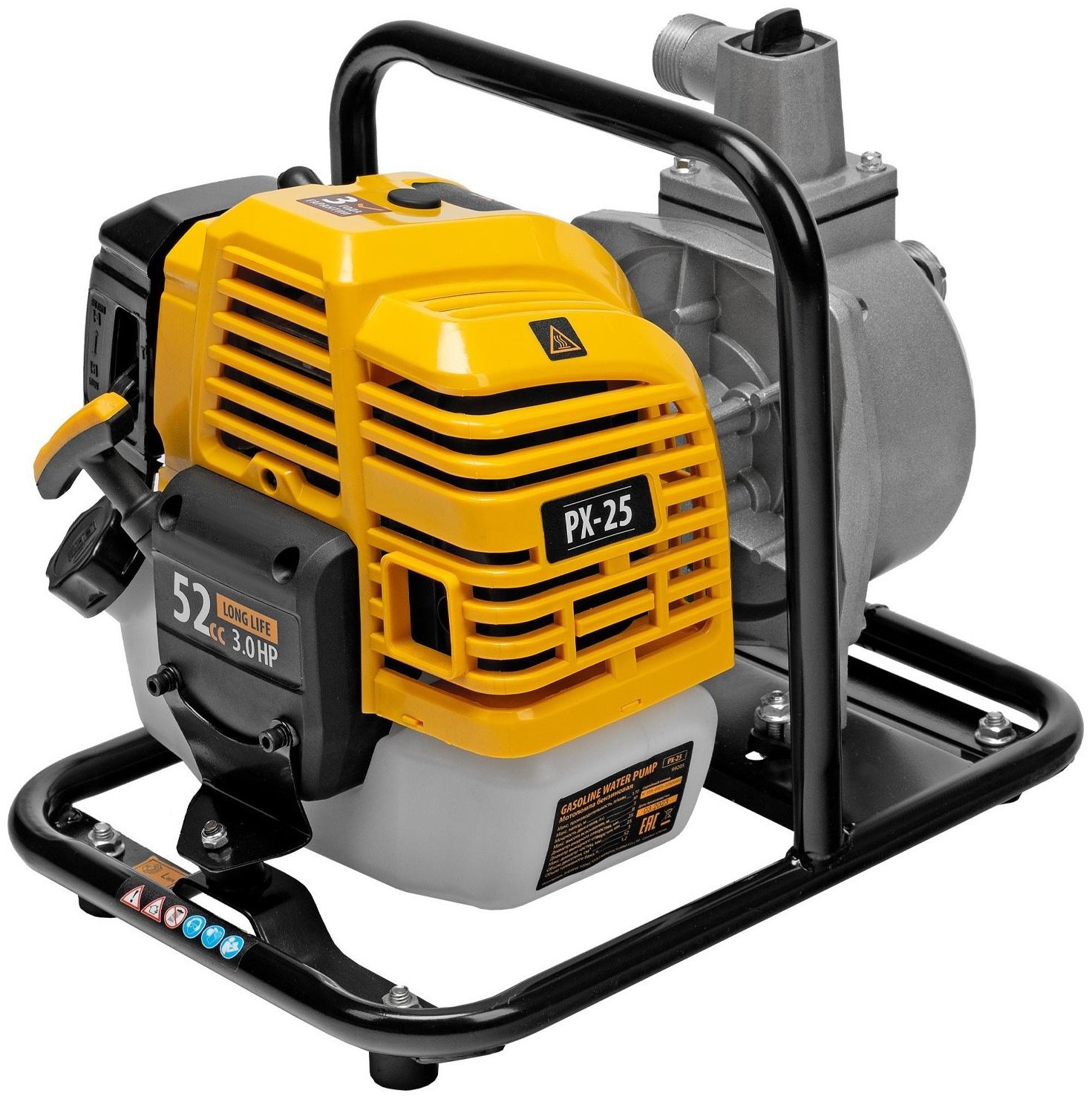 Мотопомпа бензиновая для воды DENZEL PX-25 99205, 52 см3, 170 л/мин, глуб 8 м, напор 30 м