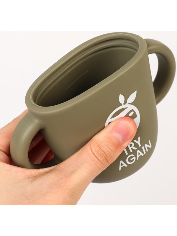 Поильник детский силиконовый Little world Mum&baby, крышка, трубочка, зеленый, 200мл