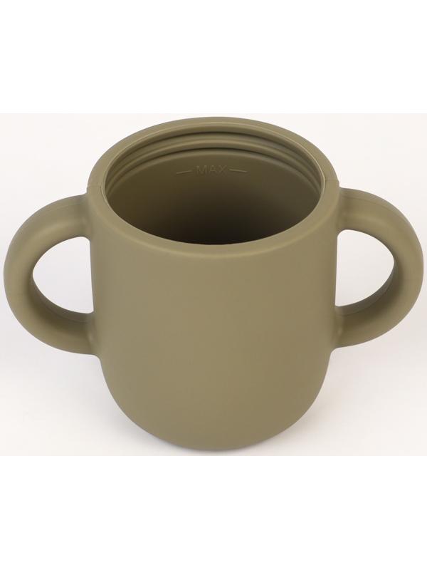 Поильник детский силиконовый Little world Mum&baby, крышка, трубочка, зеленый, 200мл