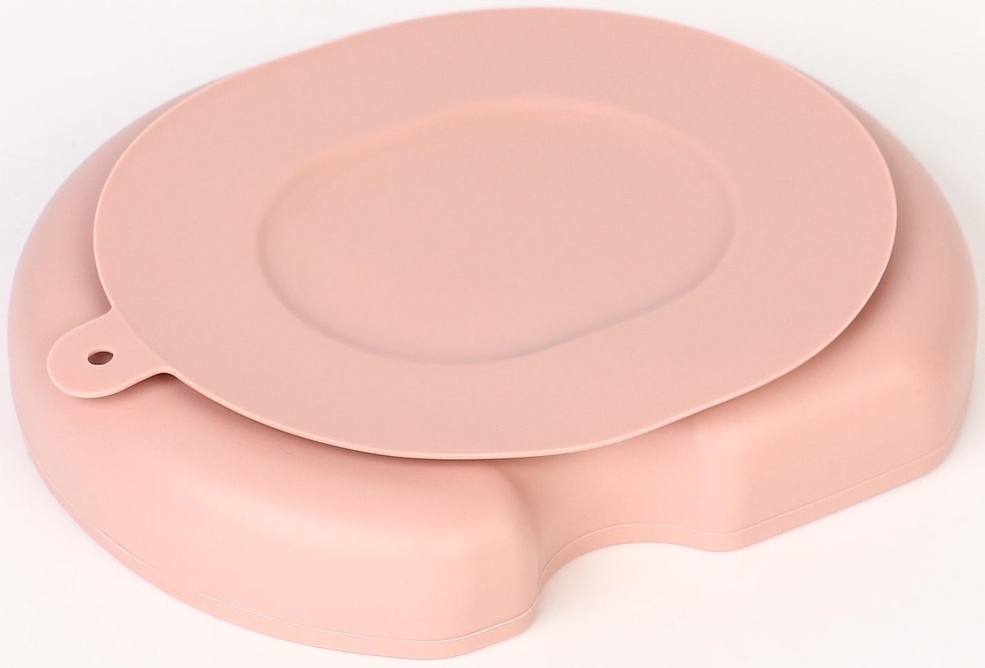 Тарелка детская 2 секции, «Слоник» M&B, 16х19,8х3, пыльная роза