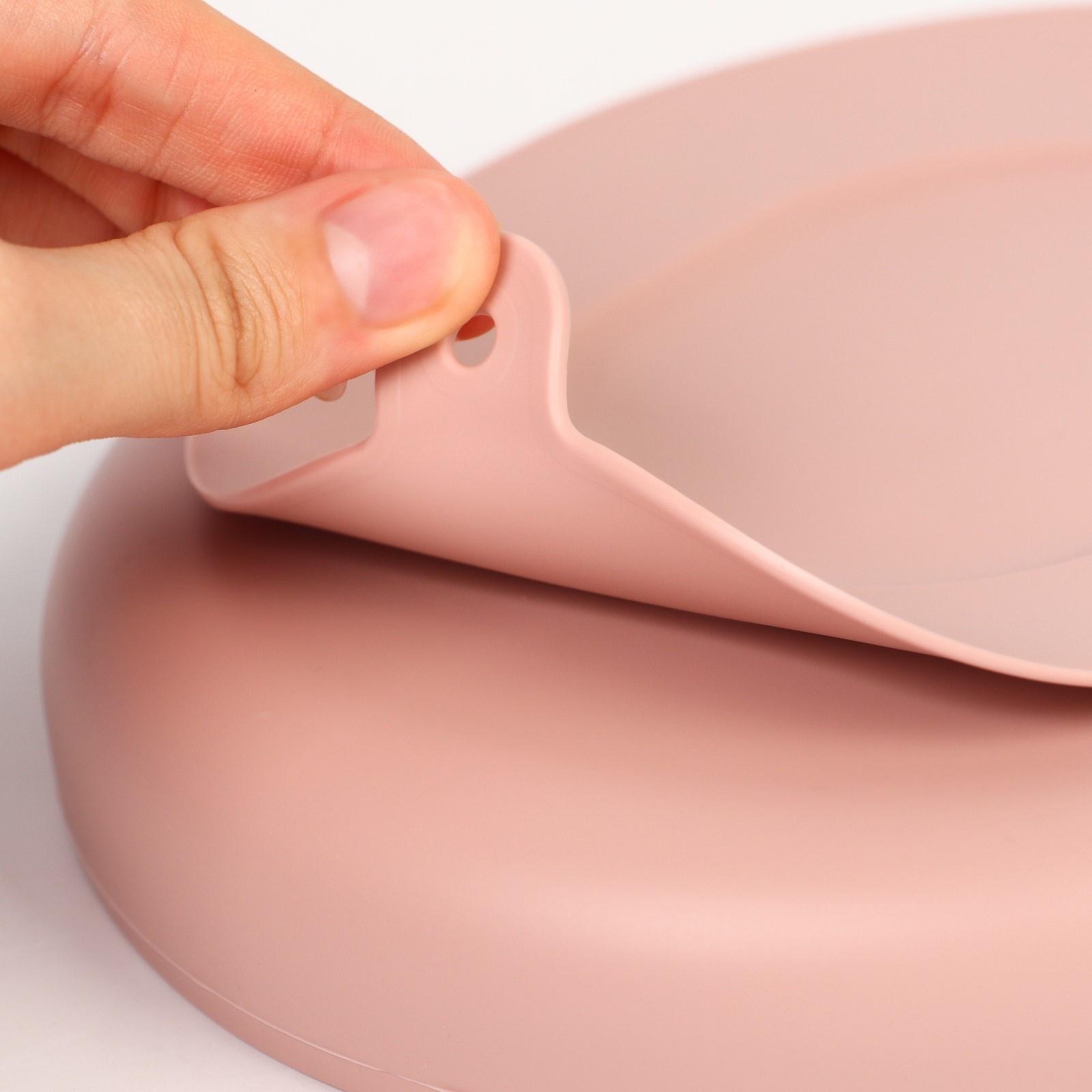 Тарелка детская 2 секции, «Слоник» M&B, 16х19,8х3, пыльная роза