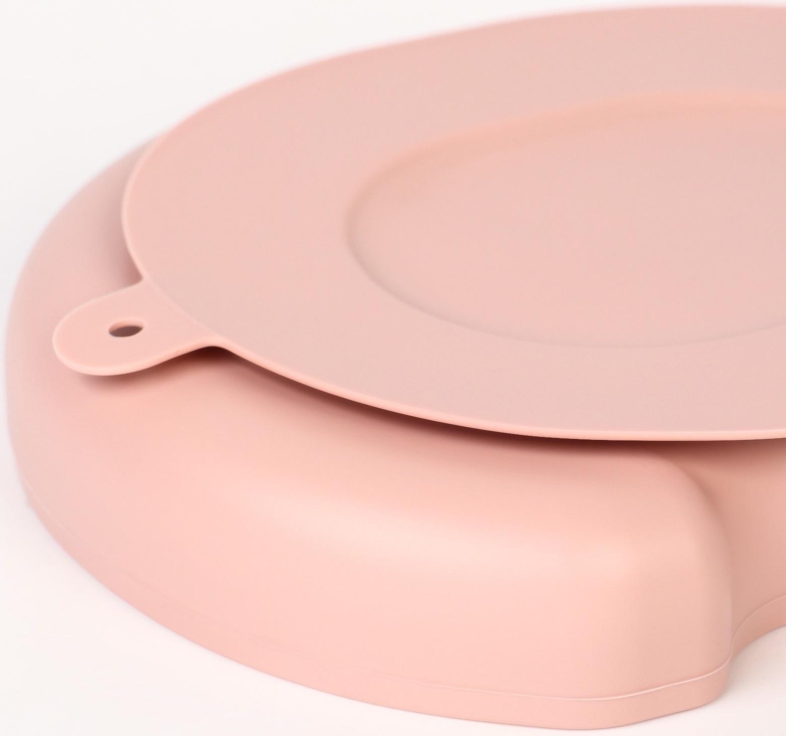 Тарелка детская 2 секции, «Слоник» M&B, 16х19,8х3, пыльная роза