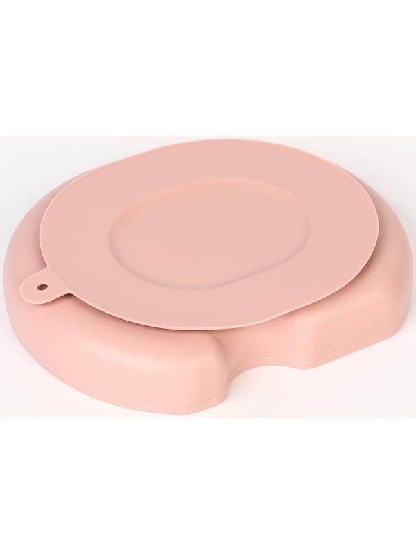 Тарелка детская 2 секции, «Слоник» M&B, 16х19,8х3, пыльная роза