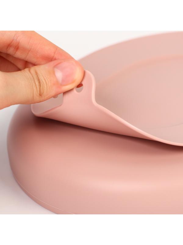 Тарелка детская 2 секции, «Слоник» M&B, 16х19,8х3, пыльная роза