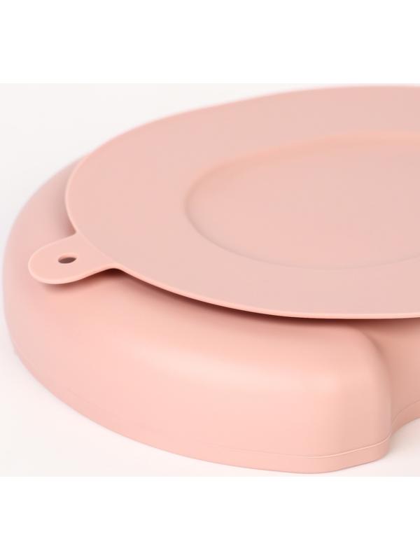 Тарелка детская 2 секции, «Слоник» M&B, 16х19,8х3, пыльная роза