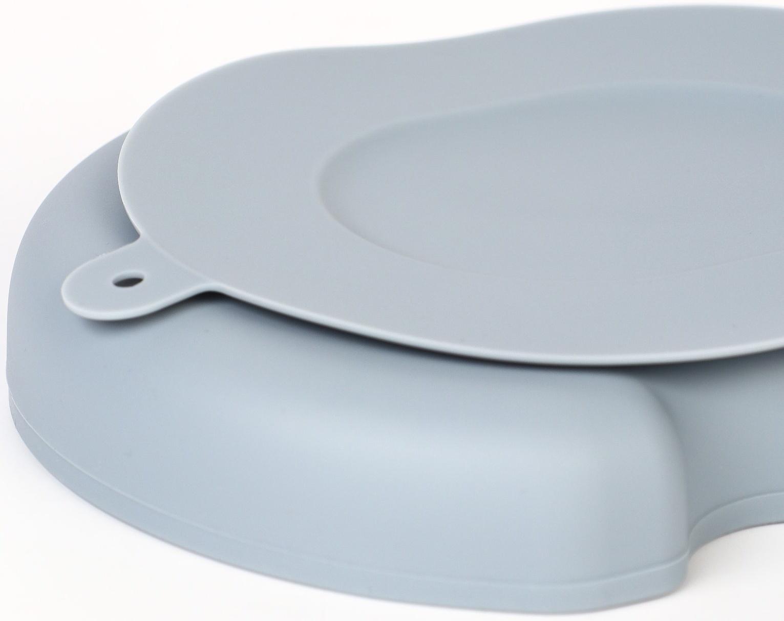 Тарелка детская 2 секции, «Слоник» M&B, 16х19,8х3, серый