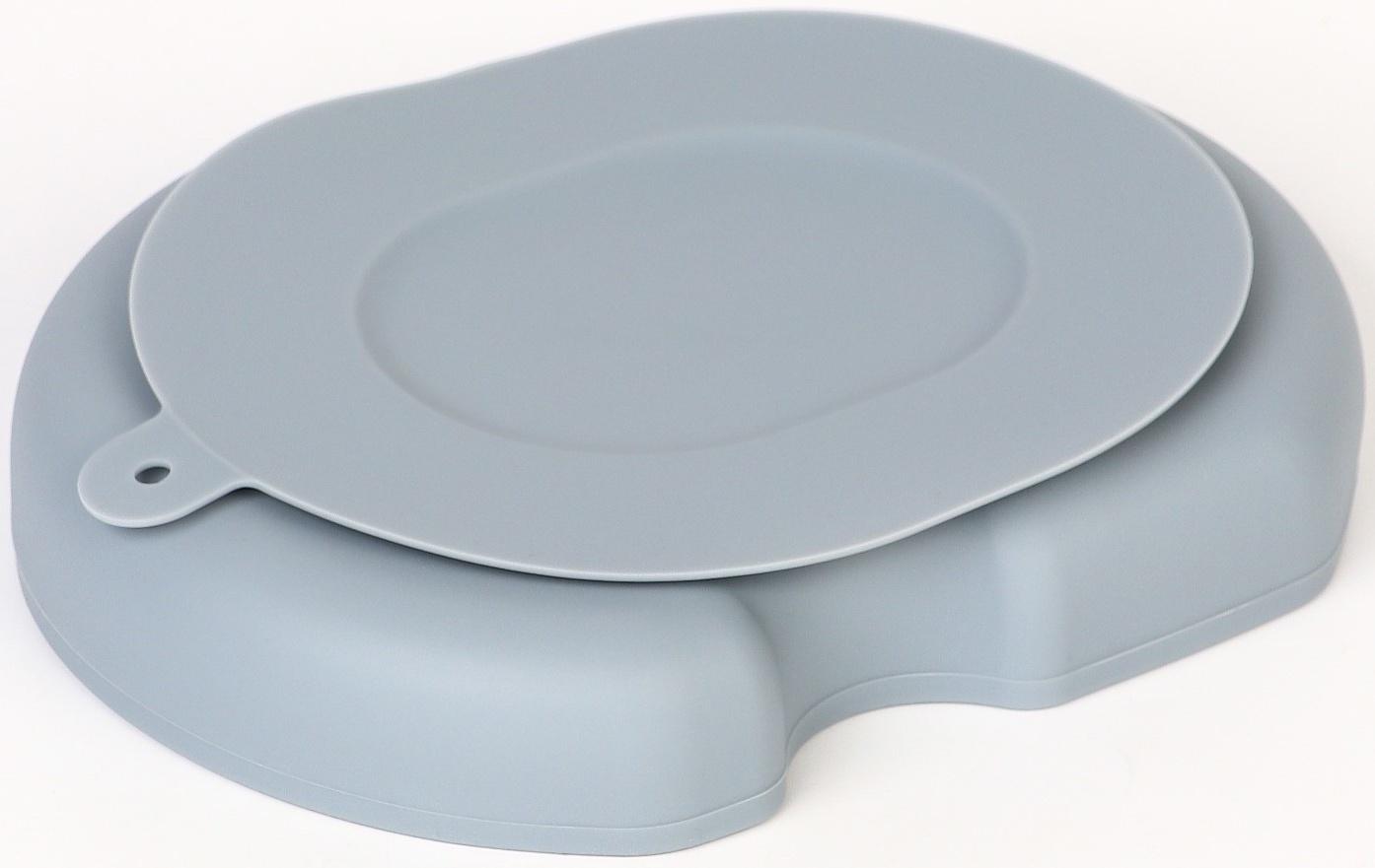 Тарелка детская 2 секции, «Слоник» M&B, 16х19,8х3, серый