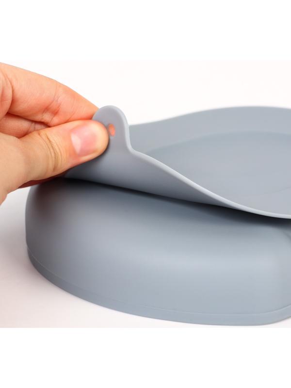 Тарелка детская 2 секции, «Слоник» M&B, 16х19,8х3, серый