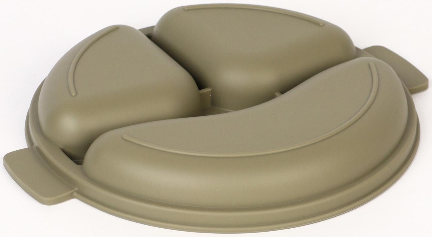 Тарелка детская 3 секции, удобные ручки, M&B, 22,5х19,5х3, зеленый