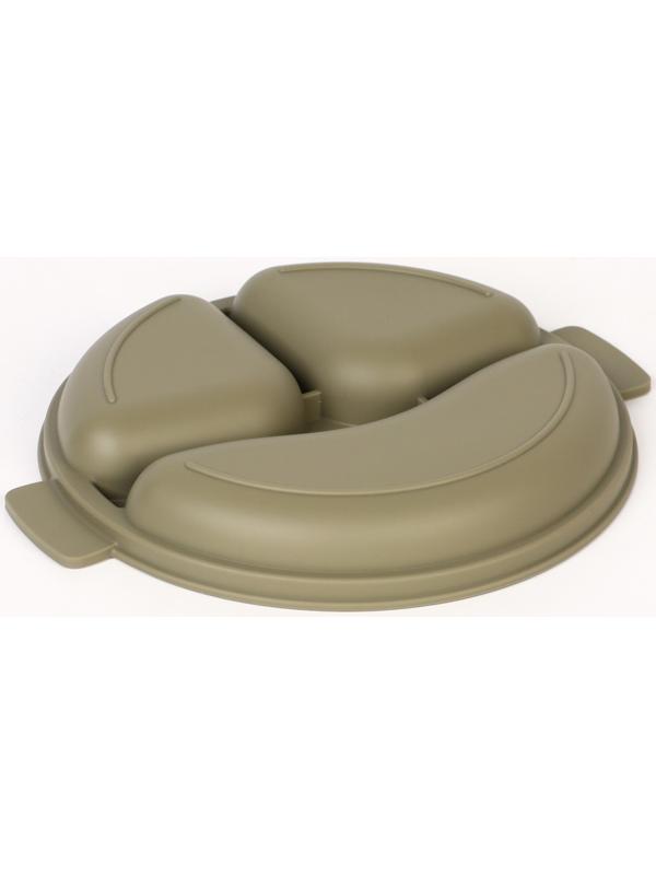 Тарелка детская 3 секции, удобные ручки, M&B, 22,5х19,5х3, зеленый