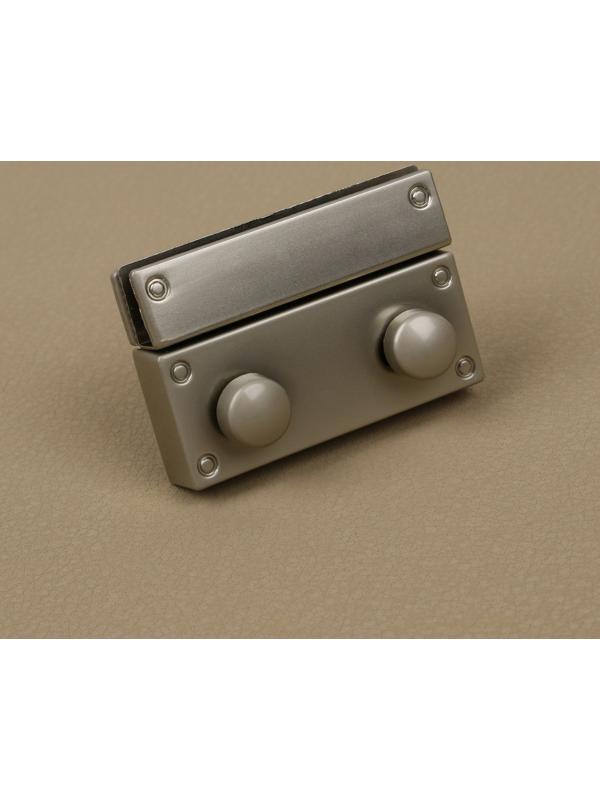 Застёжка для сумки, 4 × 2,8 см, цвет жемчужный серебряный