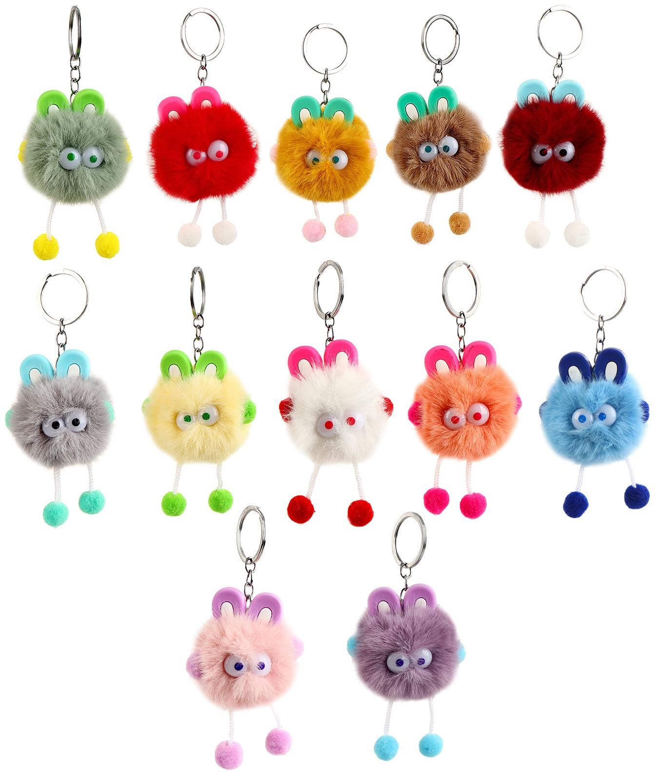 Мягкая игрушка «Пушистик с ушками» на брелоке, 10 см, цвет МИКС