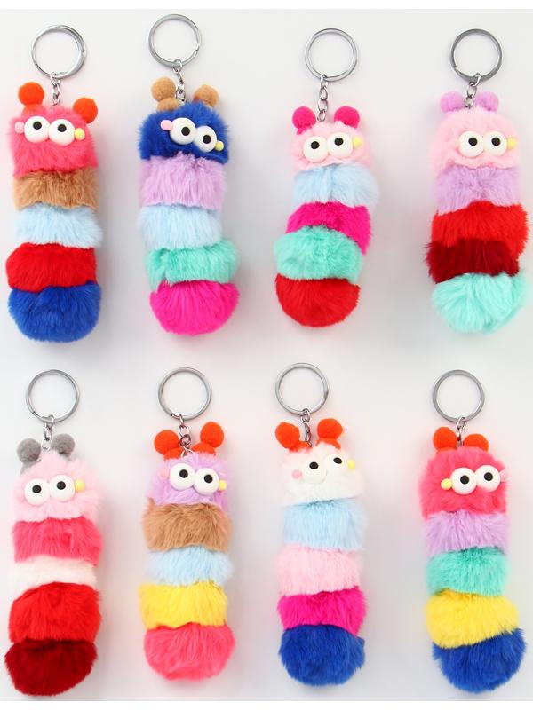 Мягкая игрушка «Гусеница» на брелоке, 12 см, цвет МИКС