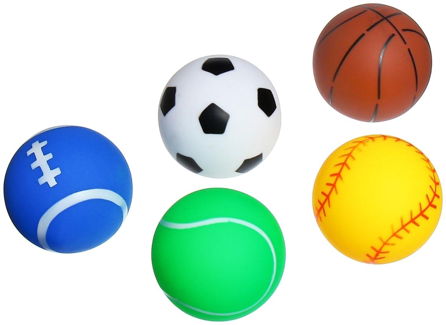 Набор игрушек для ванны «Мячики», 6 см, с пищалкой, 5 шт, Крошка Я