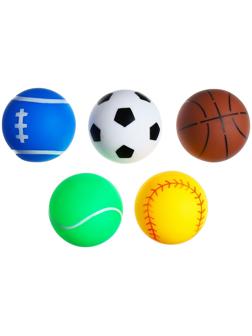 Набор игрушек для ванны «Мячики», 6 см, с пищалкой, 5 шт, Крошка Я