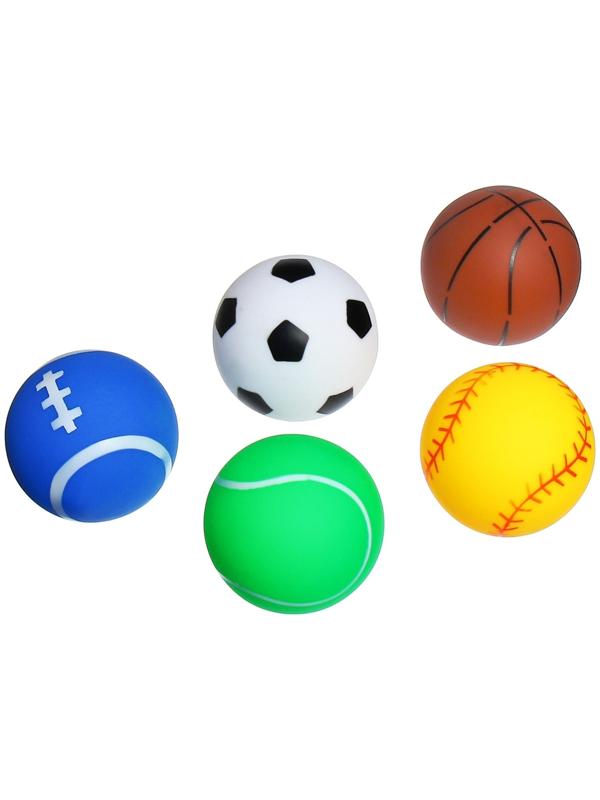 Набор игрушек для ванны «Мячики», 6 см, с пищалкой, 5 шт, Крошка Я