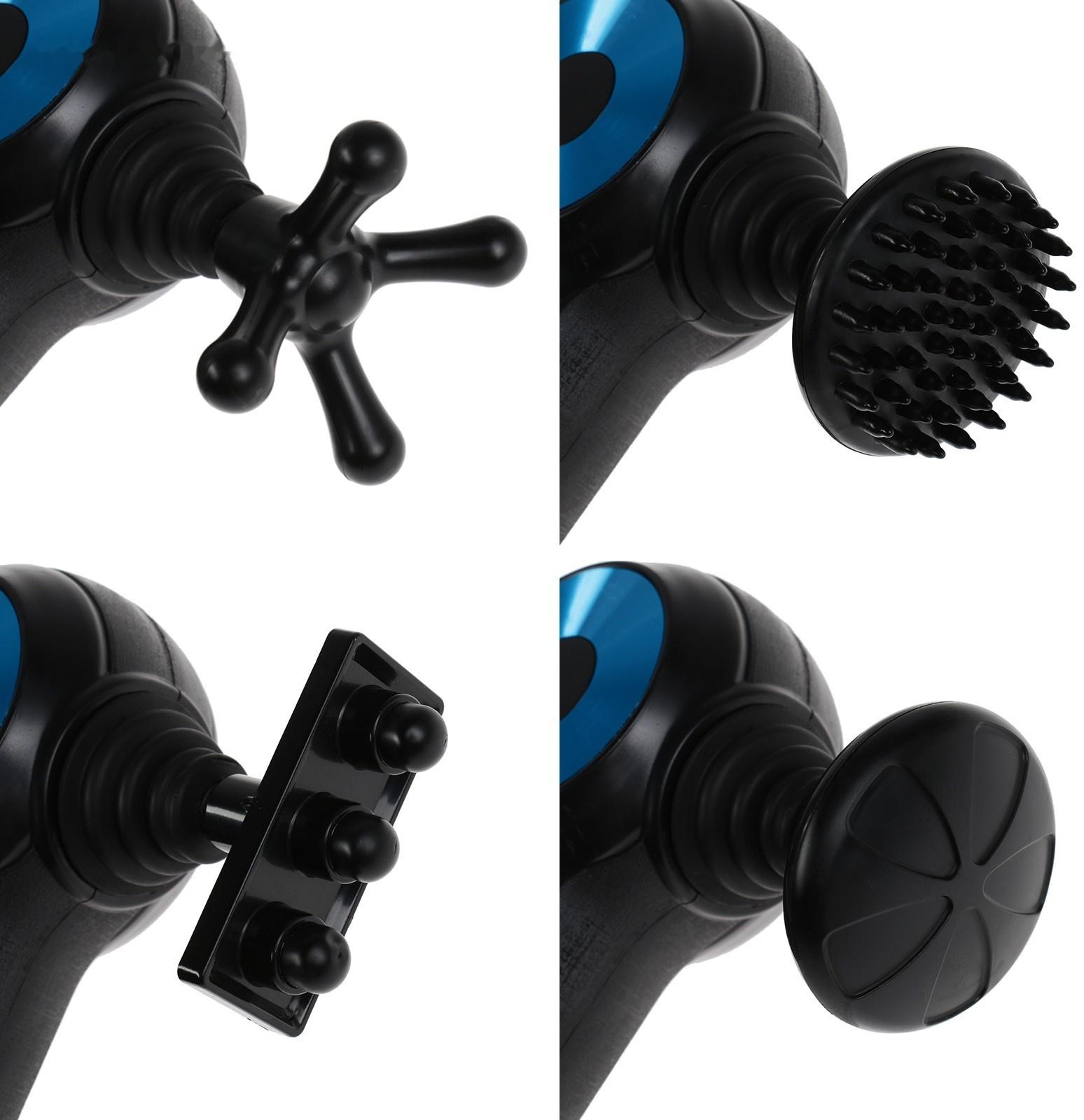 Массажёр для тела Windigo LEM-11, перкуссионный, 25 Вт, 12 насадок, 5 режимов, черный