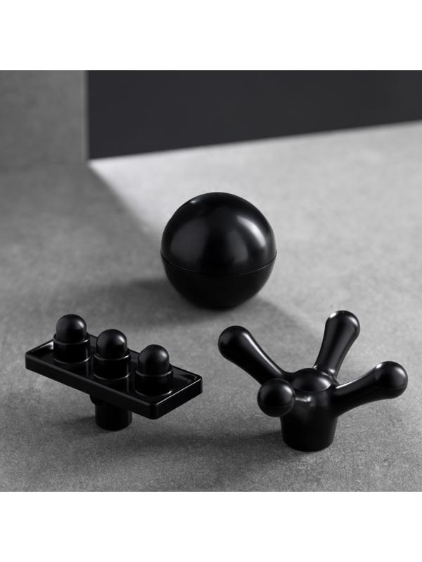 Массажёр для тела Windigo LEM-11, перкуссионный, 25 Вт, 12 насадок, 5 режимов, черный