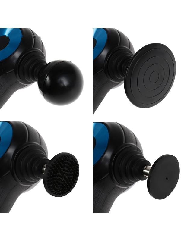 Массажёр для тела Windigo LEM-11, перкуссионный, 25 Вт, 12 насадок, 5 режимов, черный