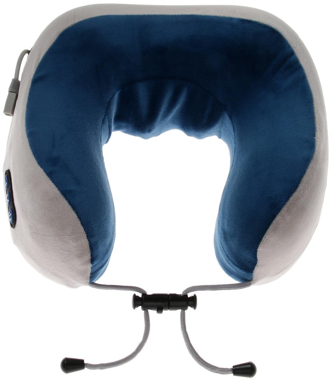 Массажная подушка Luazon LEM-06, 3.7 Вт, 2 вида массажа, ИК- подогрев, АКБ, синий