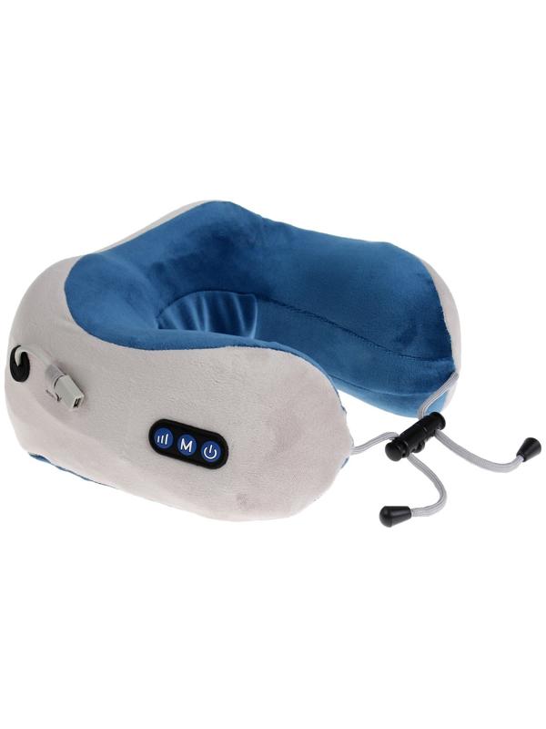 Массажная подушка Luazon LEM-06, 3.7 Вт, 2 вида массажа, ИК- подогрев, АКБ, синий