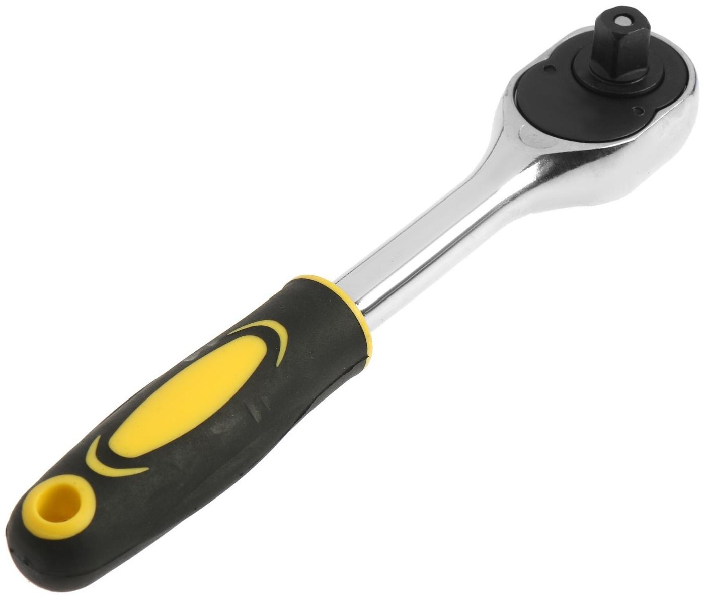 Вороток с трещоткой ТУНДРА, CrV, квадрат 3/8