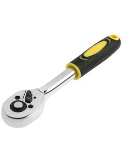 Вороток с трещоткой ТУНДРА, CrV, квадрат 1/4