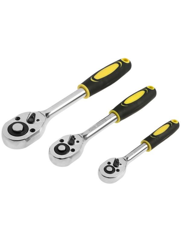 Набор воротков с трещоткой ТУНДРА, CrV, 1/2-3/8-1/4