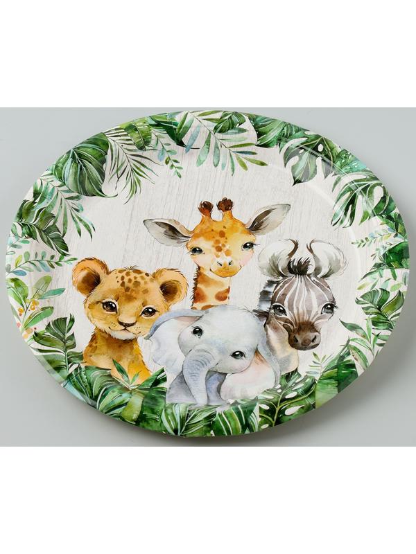 Тарелки бумажные «Животные», 6 шт