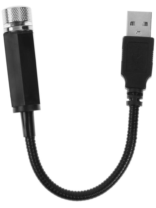 Проектор звездного неба в салон авто от USB, звездное небо, красный