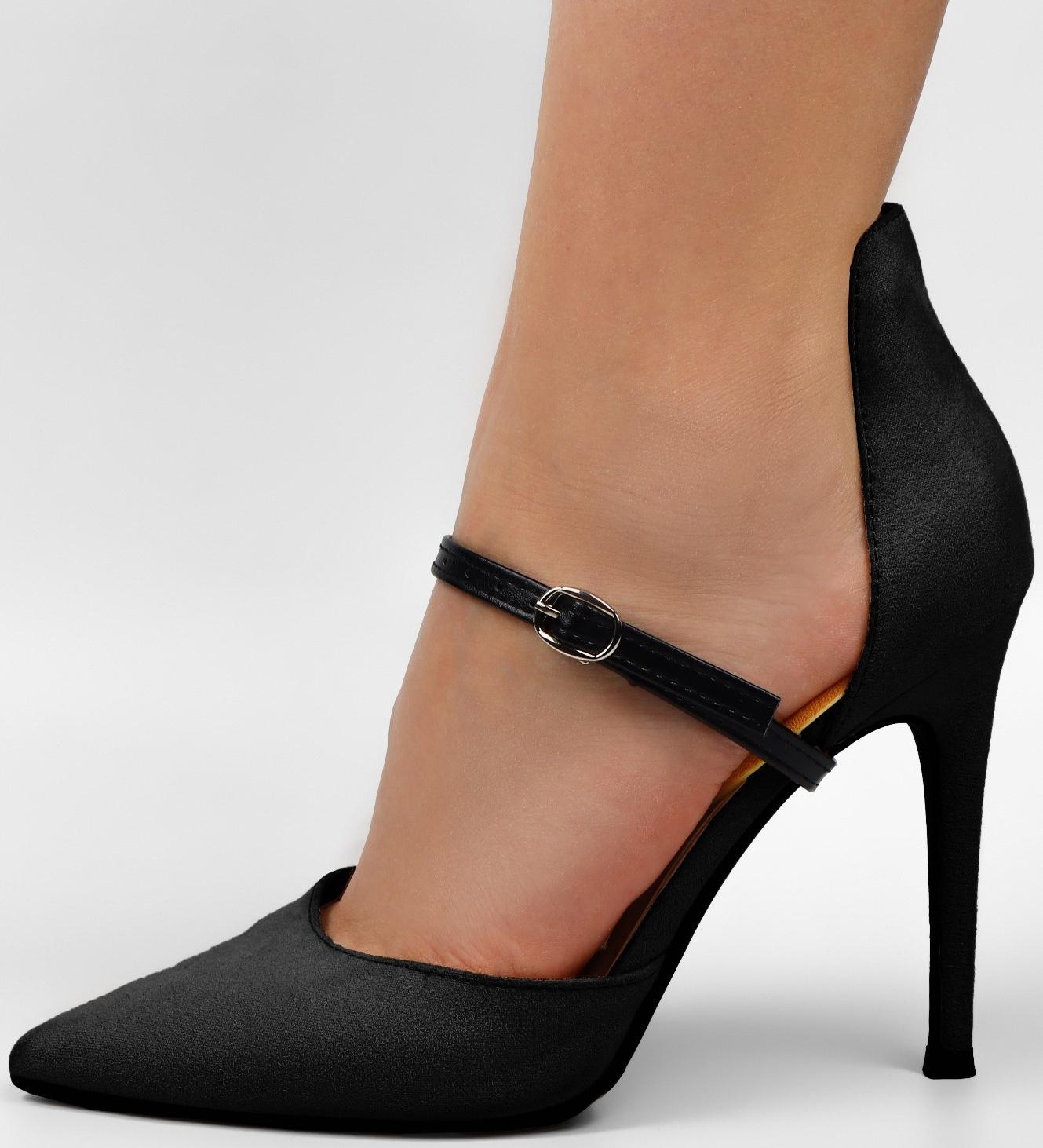 Ремешки для обуви, искусственная кожа, 30 см, 8 мм, 2 шт, цвет чёрный