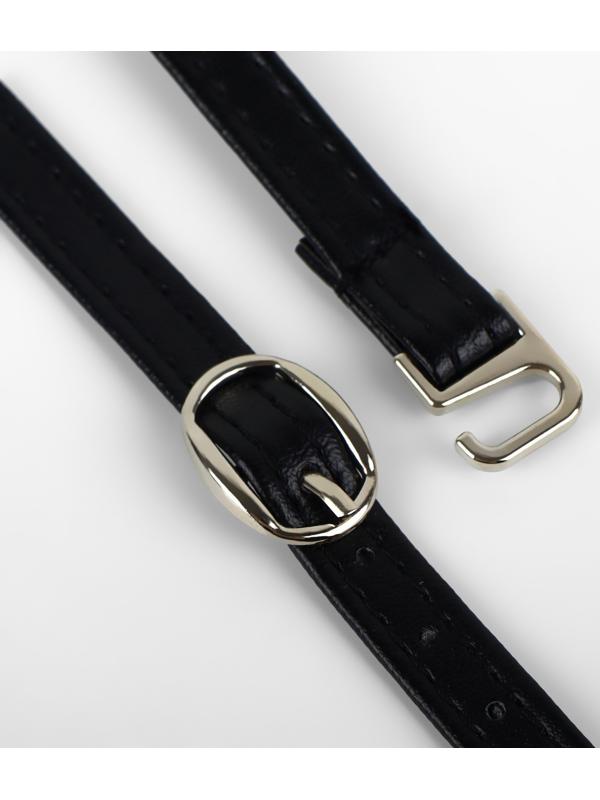 Ремешки для обуви, искусственная кожа, 30 см, 8 мм, 2 шт, цвет чёрный