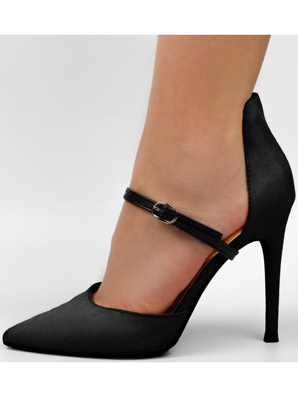 Ремешки для обуви, искусственная кожа, 30 см, 8 мм, 2 шт, цвет чёрный