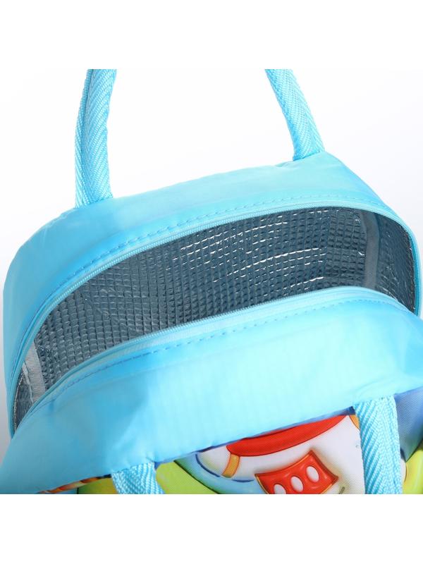 Термосумка на молнии, 5.6 л, цвет голубой