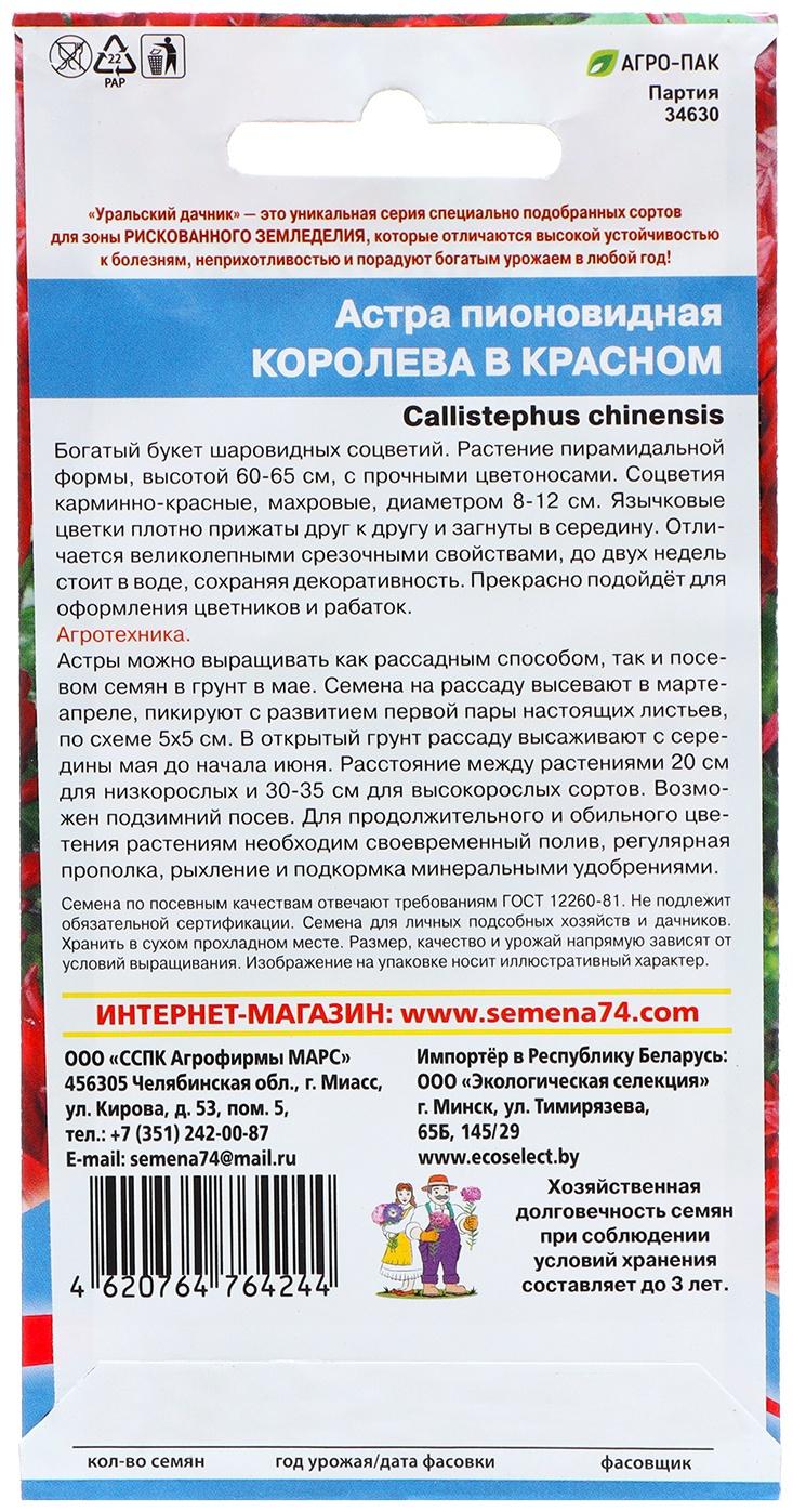 Семена Цветов Астра пионовидная 