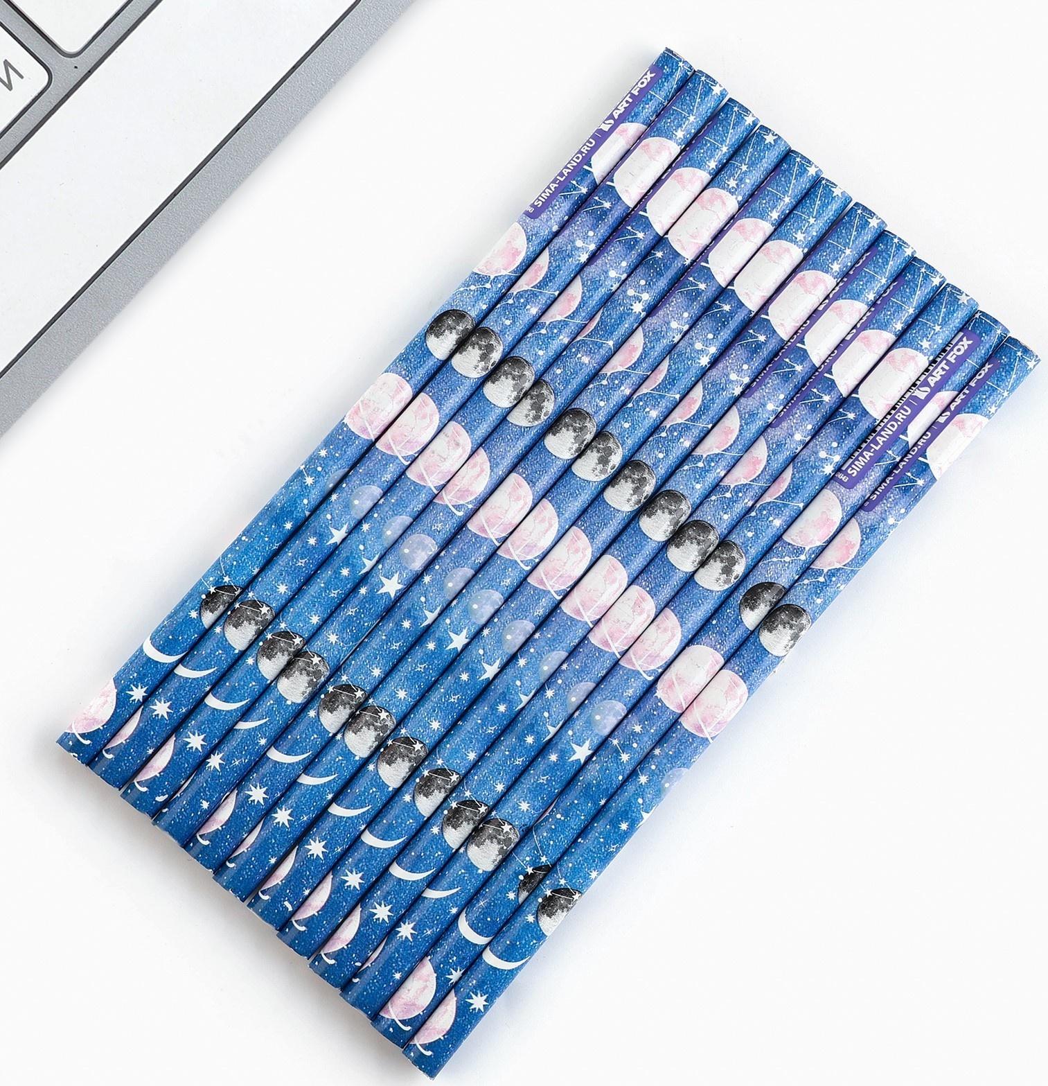 Карандаш чернографитный без ластика «Космос»