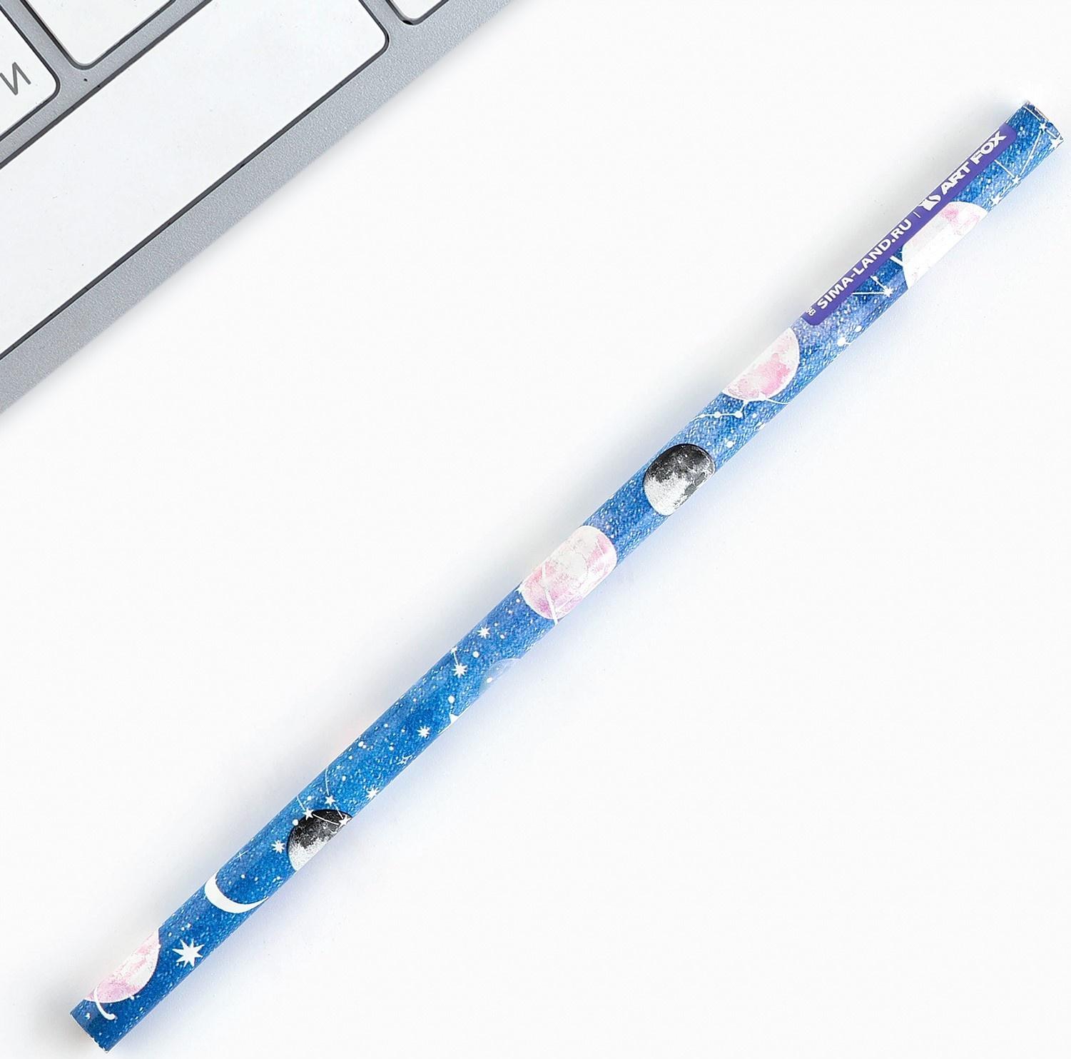 Карандаш чернографитный без ластика «Космос»